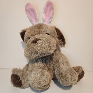 12” Russell Stovers Plush Dog wearing Bunny Ears Stuffed Animal